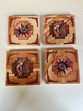 Thirstystone Southwestern Kokopelli Coaster Set Sandstone 4 pc